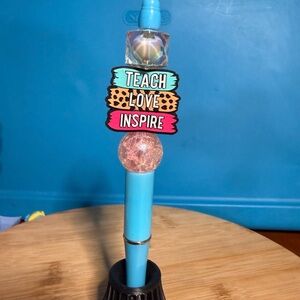 Teach Love Inspire Blue Decorative Pen